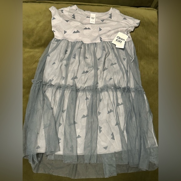 NEW Open Edit Tiered Mesh Overlay Dress - Picture 1 of 3